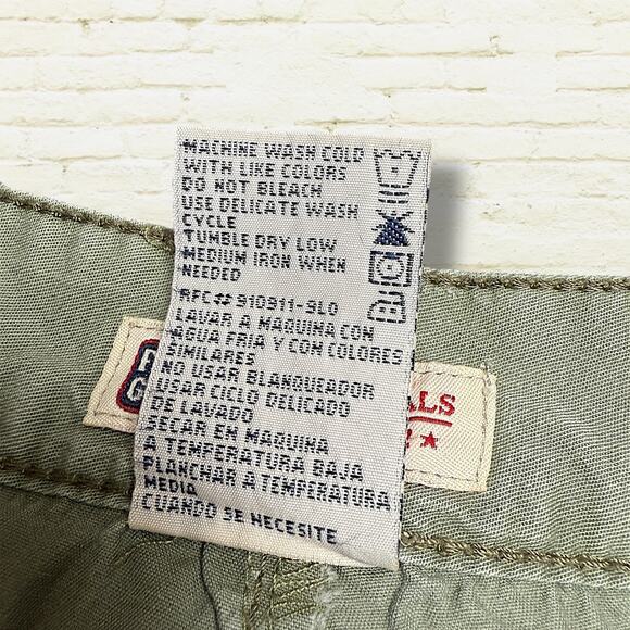 Faded Glory Olive Green Cargo Mini Skirt Raw Hem Y2K Utility Grunge Sz 4 - Picture 10 of 10